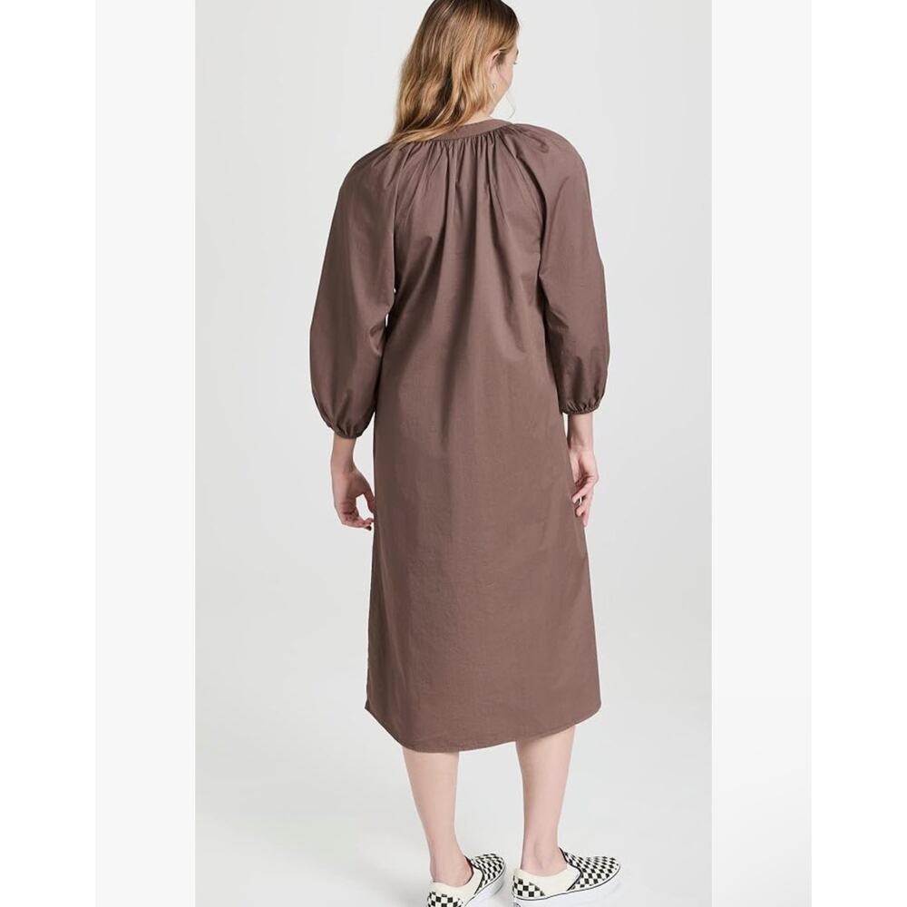 NWT Sundry Raglan Cotton Woven Henley Knee Length Brown Dress Size XL 4 Boho - Picture 4 of 16